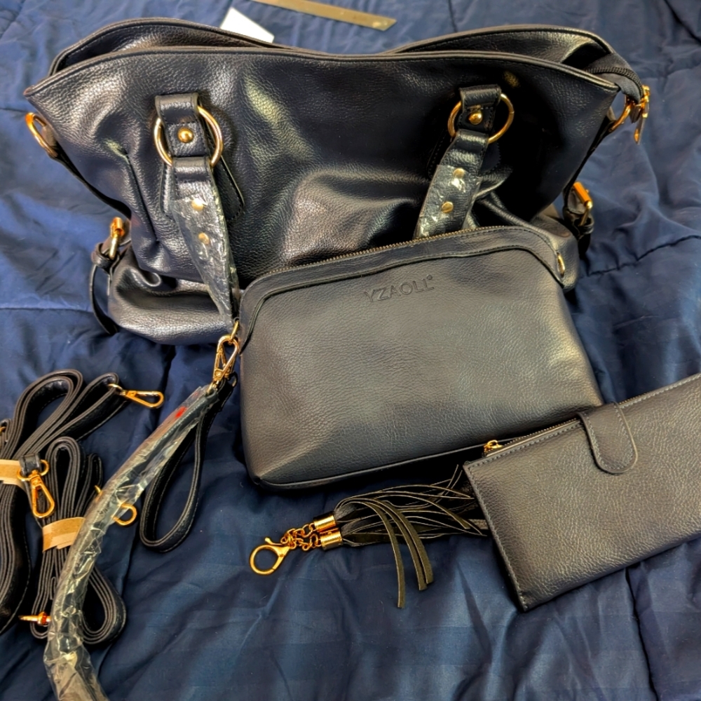 Navy Blue Women's Bag Set